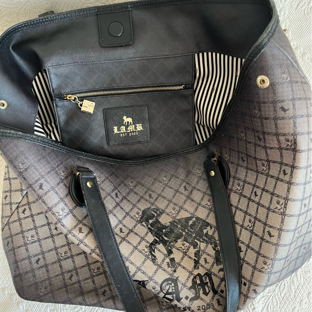 LAMB L.A.M.B large TOTE BAG Gwen Stefani sheep logo AUTHENTIC w/ dustbag - Picture 14 of 17